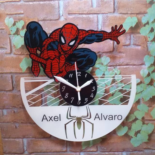 JAM DINDING SPIDERMAN CUSTOM NAMA
