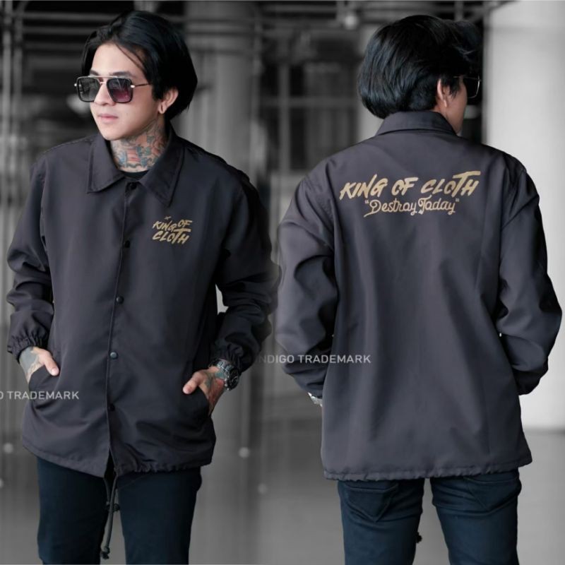 JAKET WINDBREAKER INDIGO KING OF CLOTH - COACH PARASIT JAPAN SIMPLE PRIA WANITA CASUAL SPORTY RIDING - JAKET PARASUT VINTAGE POLOS HIJAU ARMY MAROON HITAM - OUTFIT SIMPEL ELEGAN OUTDOOR-Motif 2