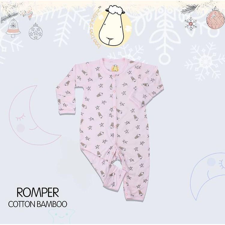 BBS Bamboo Romper Pink Star &amp; Sheep