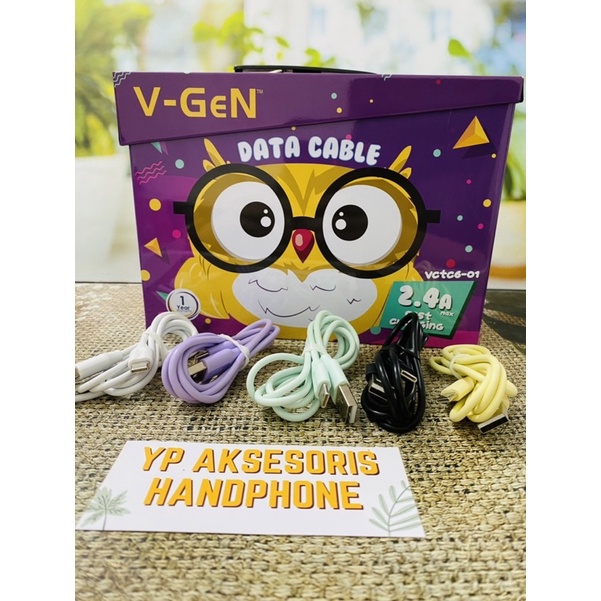 [ECERAN] Kabel Data ORIGINAL V-GEN Type C 2.4A VCTC6-02 Fast Charging Cable Casan VGEN USB Type C