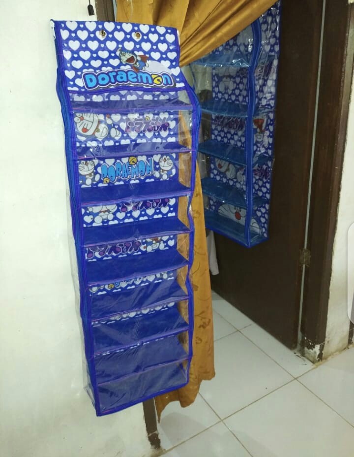 [cod] 4 In 1 Murah Rak Gantung Doraemon Hello Kitty Hbo Karakter Dinding Murah Hijab Kosmetik Sepatu
