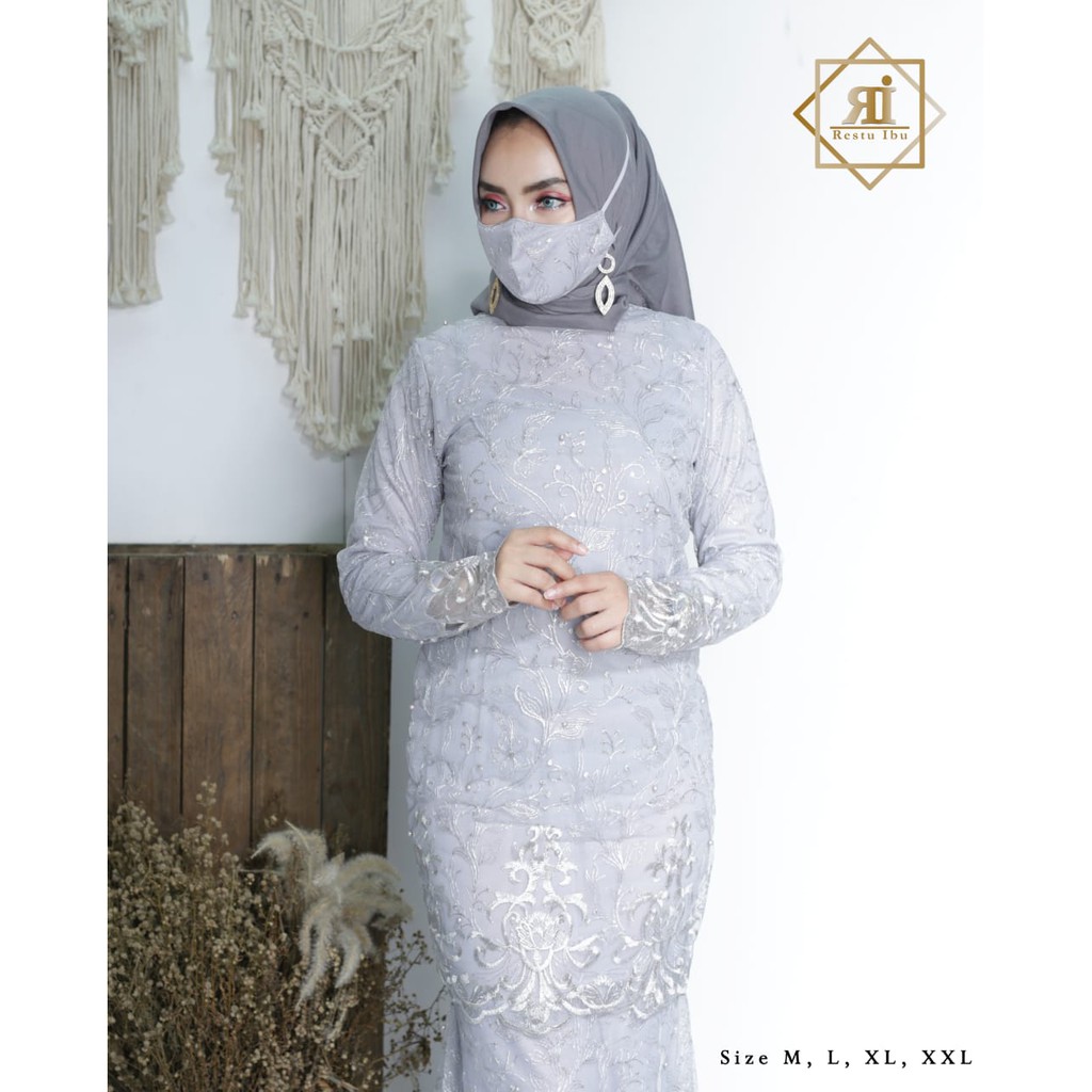 Gamis Brukat duyung terbaru free MASKER/ Gamis Manohara Aurora/ Gamis Duyung Aurora Murah/gamis tull