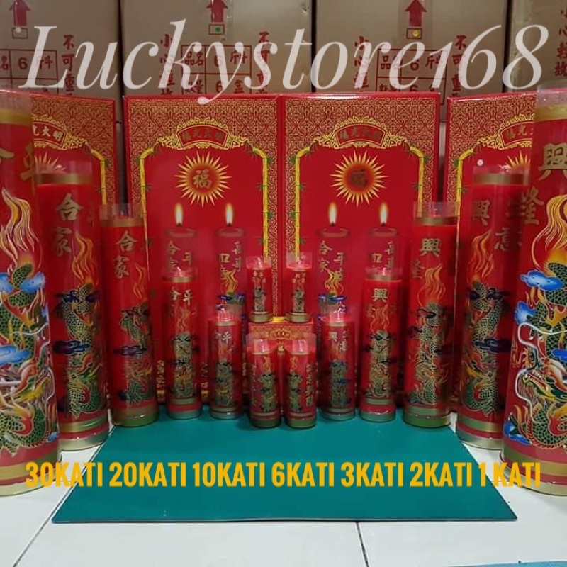 Lilin puja merah Naga ukuran 6kati