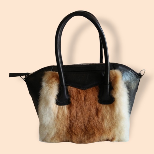 MURAH promo Tas Wanita Kulit Bulu Kelinci Kombinasi Kulit Sapi