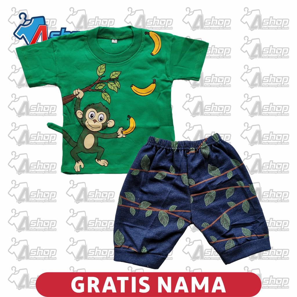 Baju Bayi Motif Monyet Lucu 3 sampai 18 Bulan