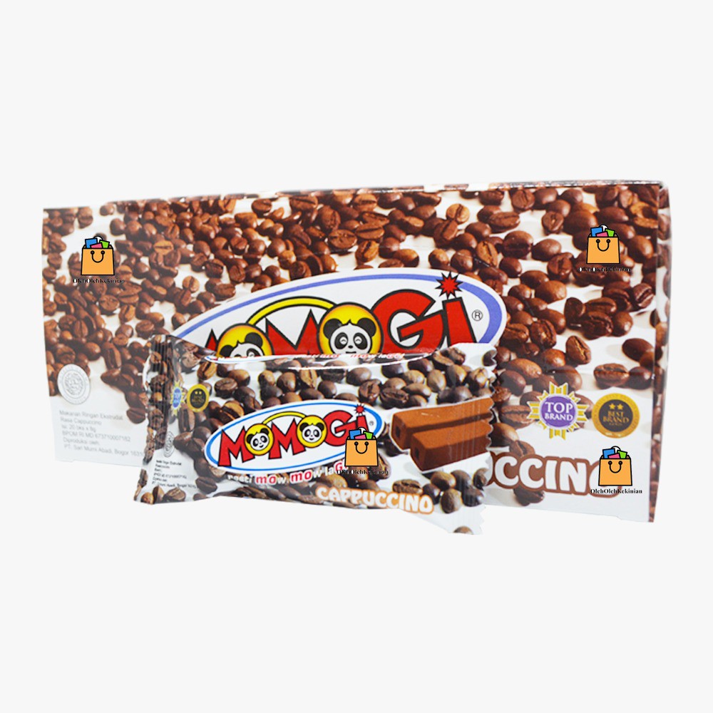 

Momogi Cappuccino Makanan Ringan Ekstrudat Rasa Cappuccino Nikmat - 20pcs x 8gr