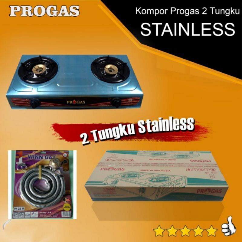 PROGAS  269S  , STAINLESS  , Kompor  , Kompor Gas 2 Tungku