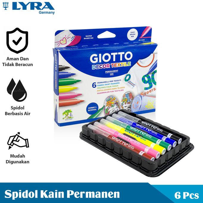 

GIOTTO Spidol Tekstil Permanen 6 Warna Decor Textile LYR-494800