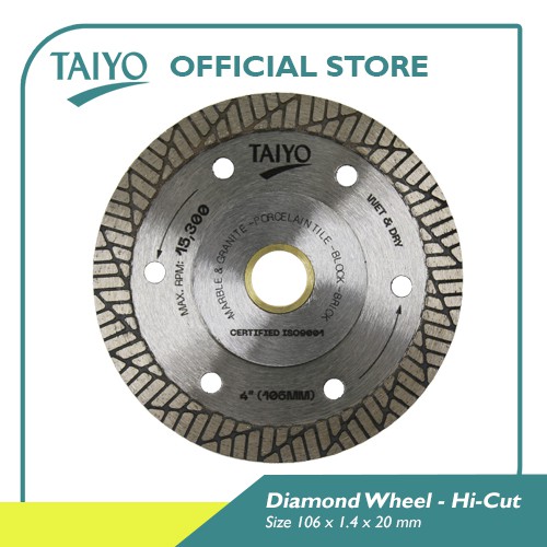 Taiyo Diamond Wheel Turbo HI-Cut For Marble &amp; Granite 105mm / Mata Potong Keramik