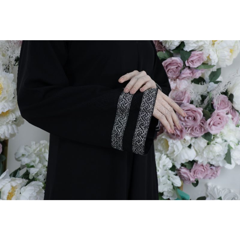 Gallery Exclusive Abaya Hitam Gamis Bordir Turkey Renda Tangan Athifah