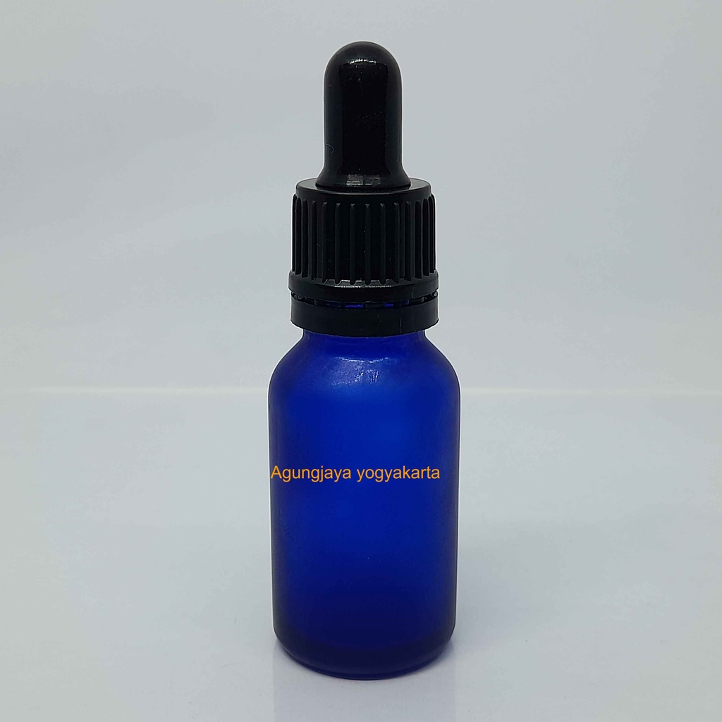 Botol Kaca 15 ml Serum BR Biru Frossted Pipet Karet