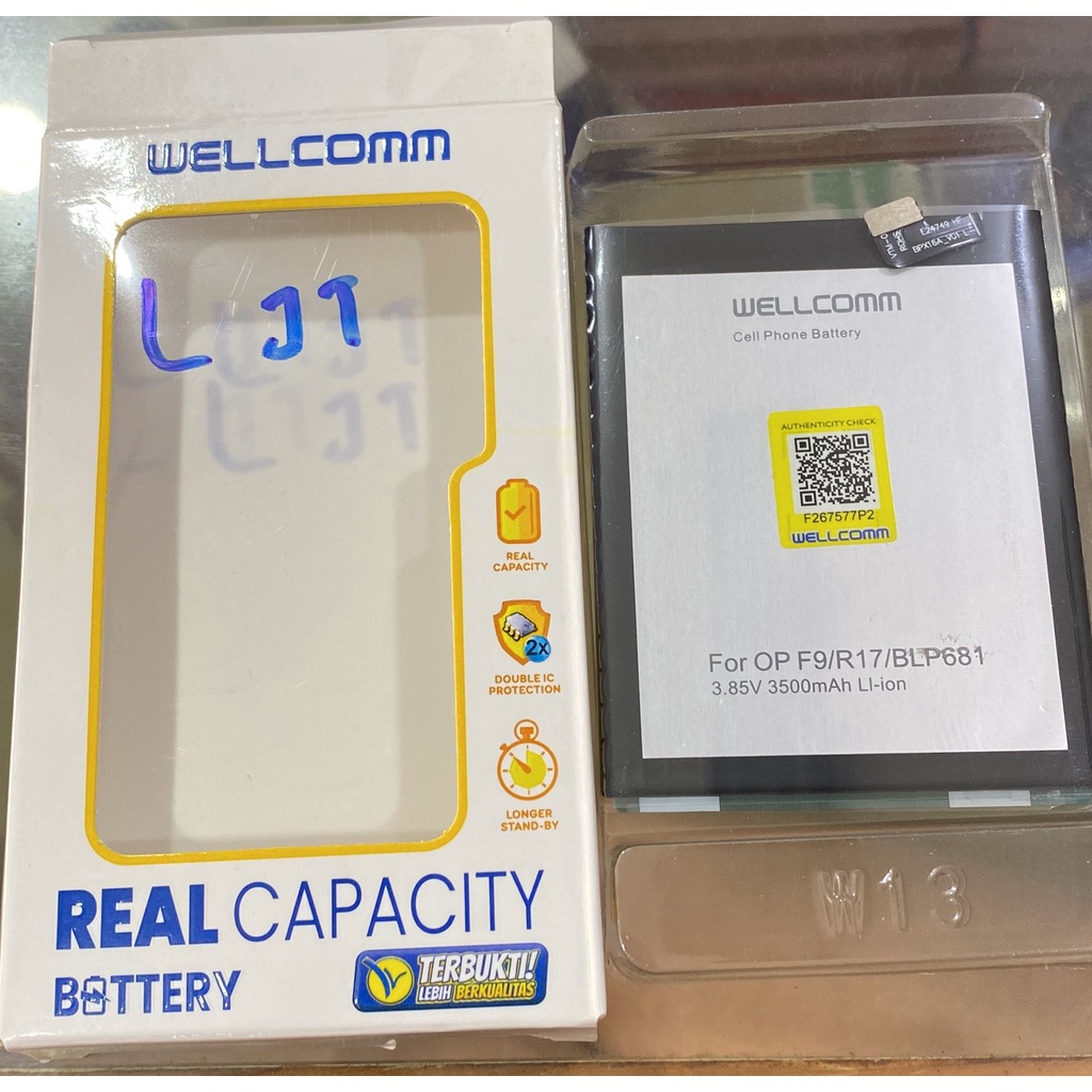 BATTERY MEREK WELLCOMM FOR OPPO F9 / F9 PRO / REALME 17 / OPPO A79 / A7X / REALME 2 PRO ( MODEL : BL