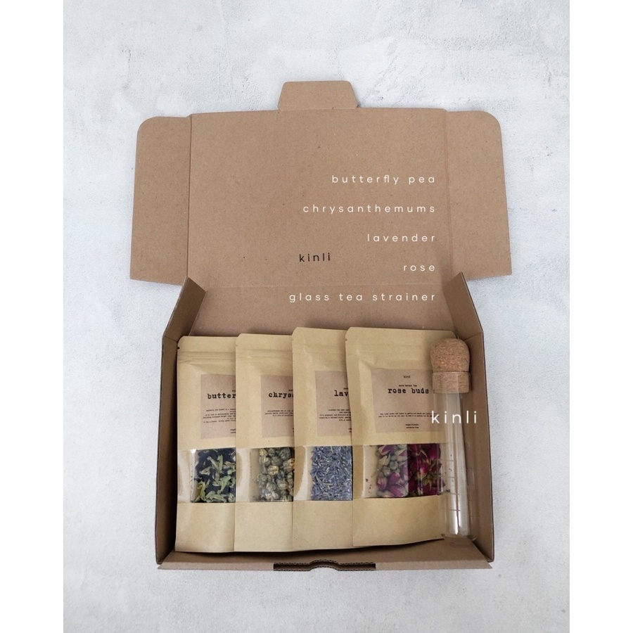 tisane gift set flower tea chrysantemums butterfly pea rose lavender