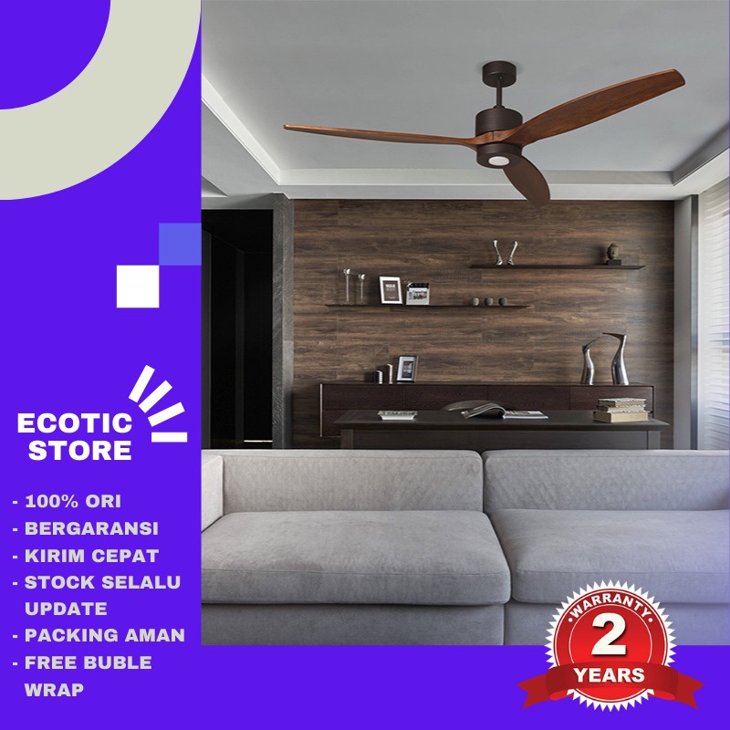 LAMPU KIPAS ANGIN GANTUNG MT. EDMA 60IN PRESTON, KIPAS LAMPU LED