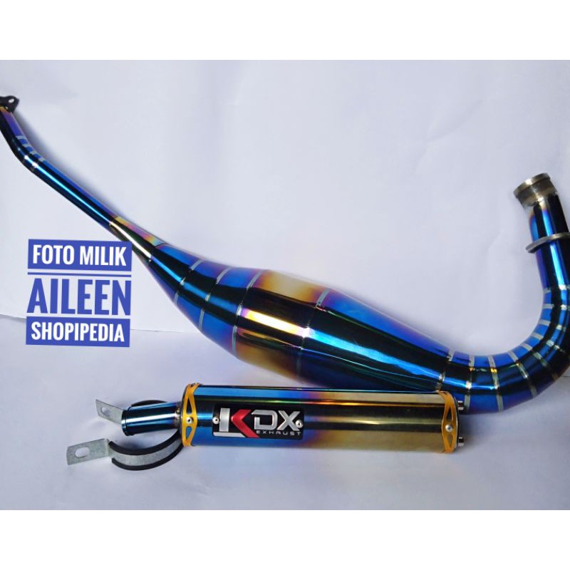 KNALPOT KDX STANDAR BLUEMOON NINJA 150 R RR SS FULL STAINLESS ANTI KARAT SUARA GARING