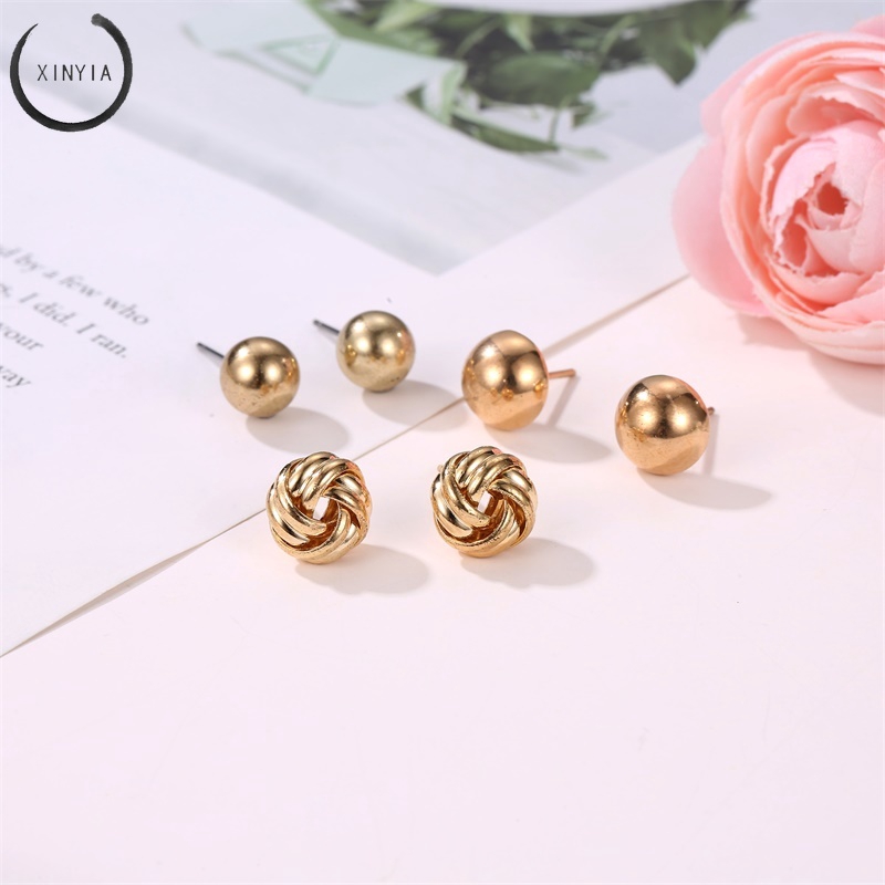 (6 Pasang / Set)Fringed Circle Pearl Kombinasi AntingBerlebihan Fashion Wanita Mengatur Anting