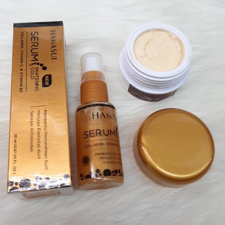 ツ Paket glowing cream L - skyhlow Whitening + serum gold hanasui Hot