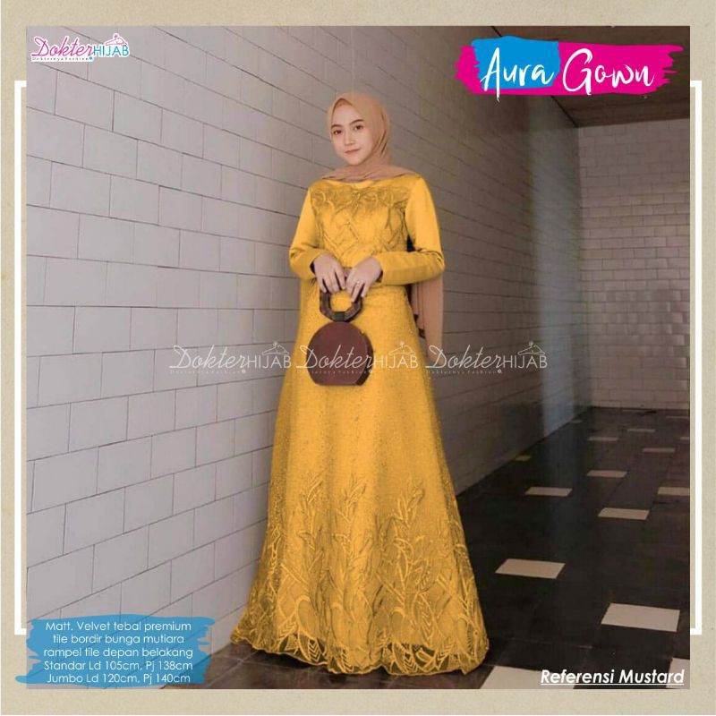gamis pesta tile aura gowb by dokter hijab.
