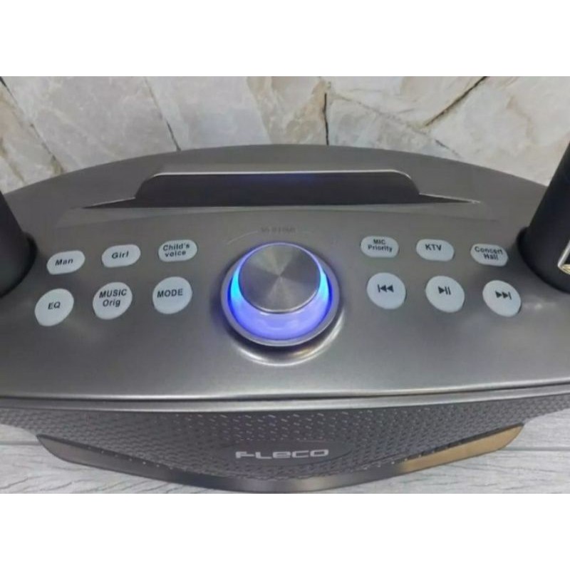 SPEAKER BLUETOOTH KARAOKE  FLECO FL311PLUS/MIC WIRELESS SPEAKER PORTABLE MICROFON DUA SMULE KTV USB