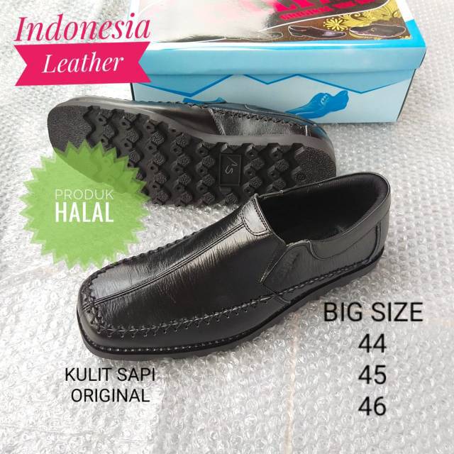 Sepatu Pantofel Sepatu Kerja Sepatu Kantor pria kulit sapi asli 100% big Size 44 45 46 ukuran jumbo