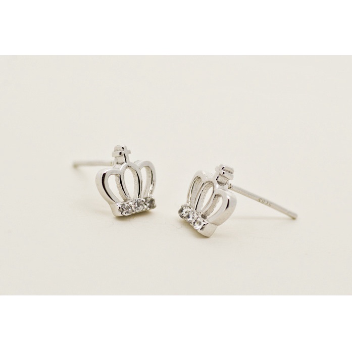 Anting Perak 925 Wanita Temperamen Mahkota Fashion Perhiasan/Subang Telinga anting perempuan