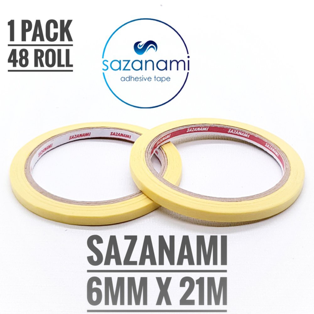 

Silakan Order SATU PACK 48 ROLL Lakban Kertas Masking Tape 6mm x 21m Sazanami ISI 48 ROLL terbatas