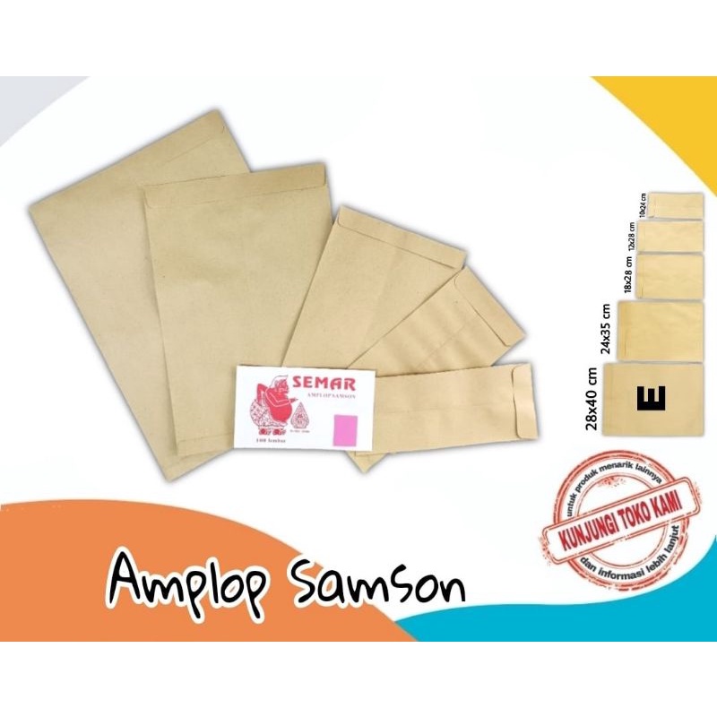 

Amplop Coklat Samson berbagai type A,B,C,D,E