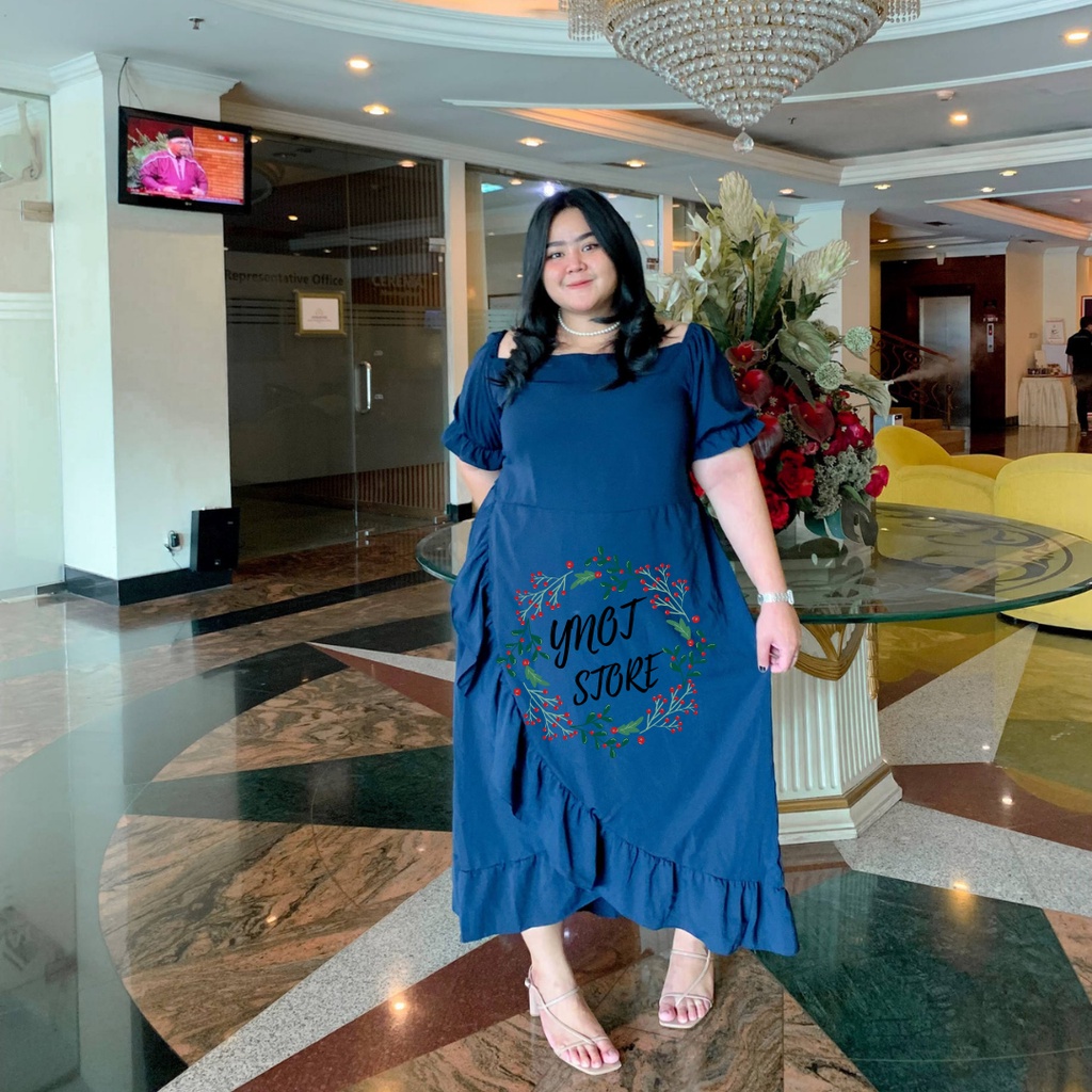 BIG SIZE XL-XXXXL Dress SILVANA Dres Sabrina Irise Wanita korea A Line Bodycon Maxi Casual Natal pes