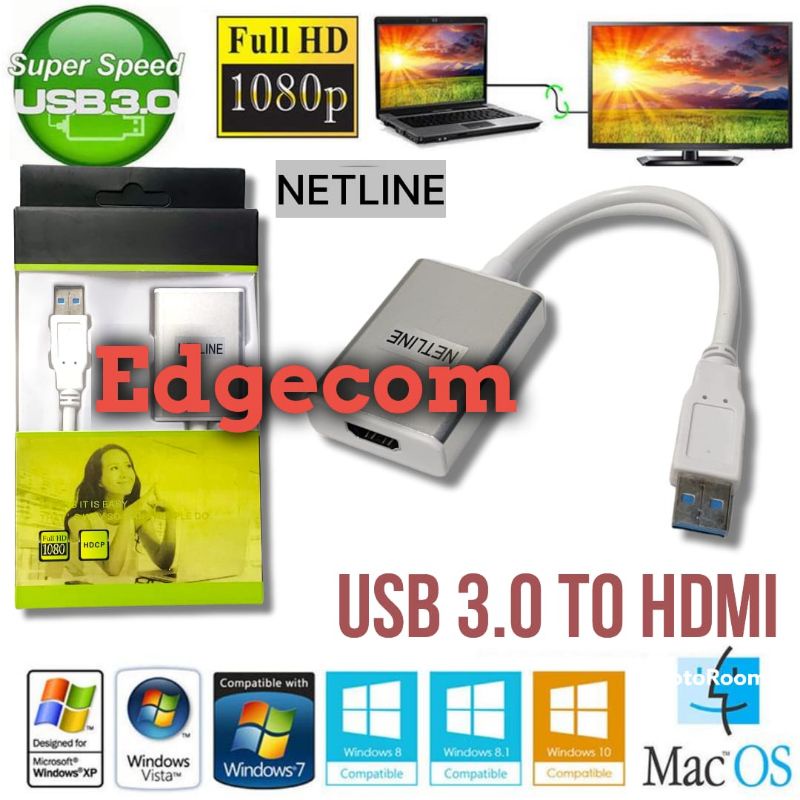 USB 3.0 to HDMI Cable Converter 1080P NETLINE