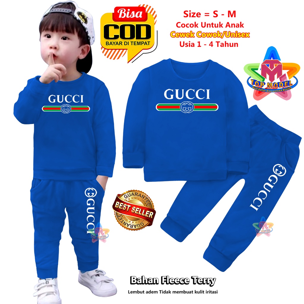 Setelan Baju Anak UNISEX 1-4 Tahun Cewek Cowok,TM00010 B terbaru dan termurah Bahan Fleece Terry