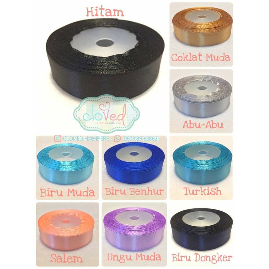 Jual Pita Satin Polos 3 4  Per Roll edisi grosir