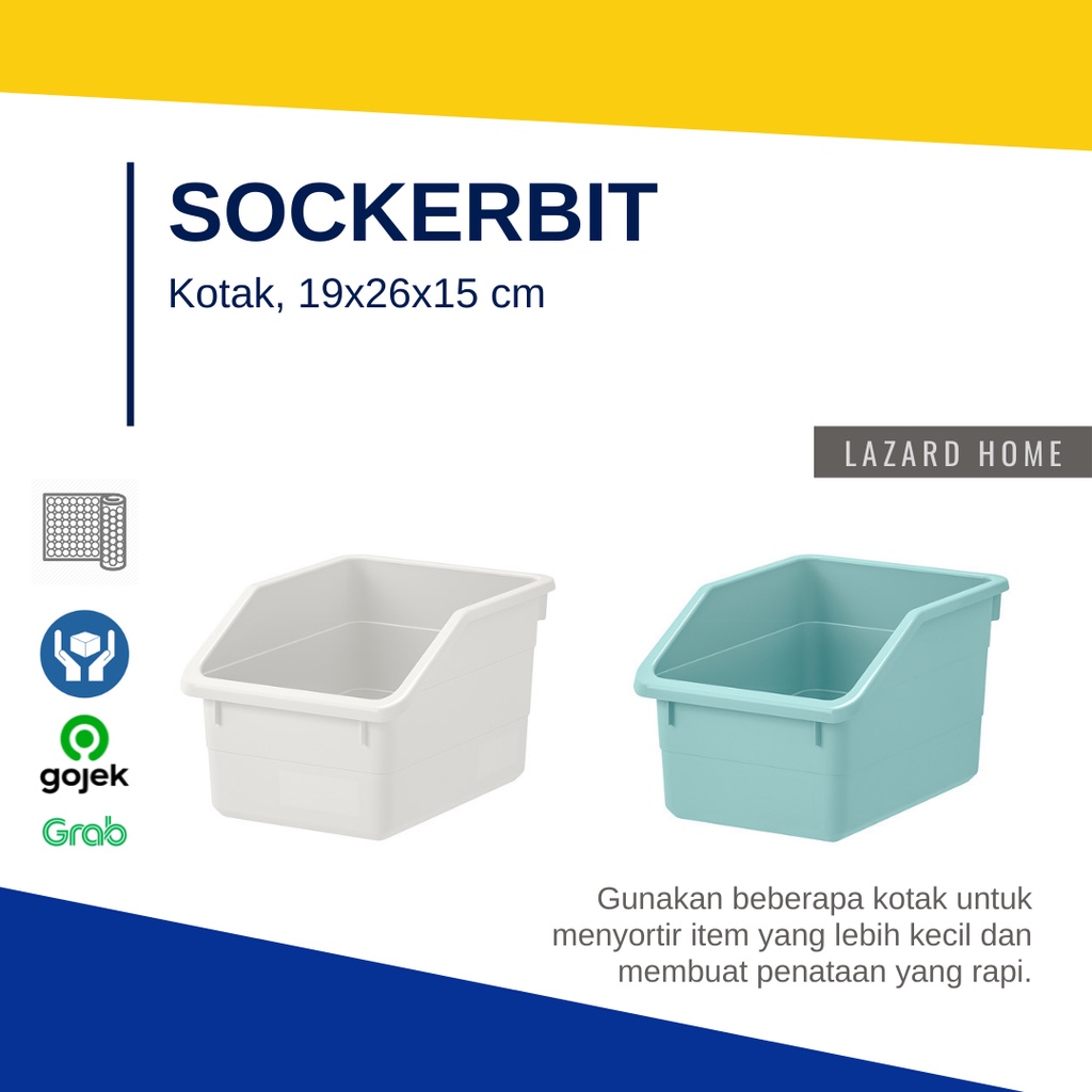 Kotak Penyimpanan Perkakas Aesthetic Plastik Serbaguna 19x26x15 cm Putih Tosca Lemari Drawer