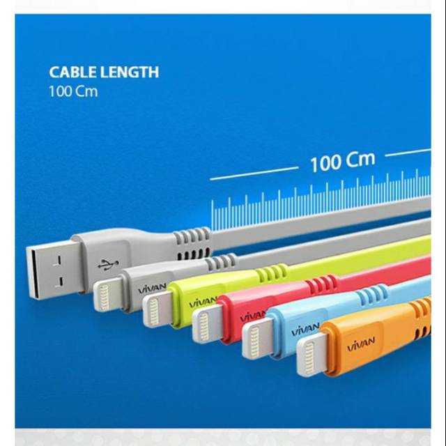 Kabel data kabel charger VIVAN original lightning iphone 5 6 7 8 plus X