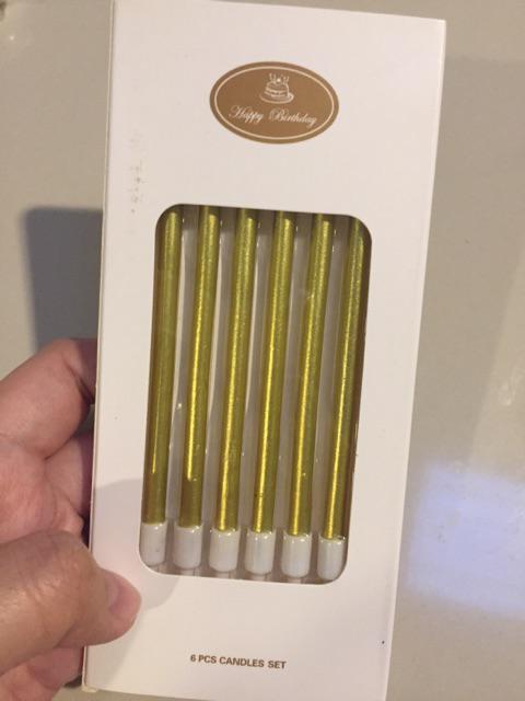 Lilin Ulang Tahun Gold Panjang / Lilin Lidi Gold 6 In 1