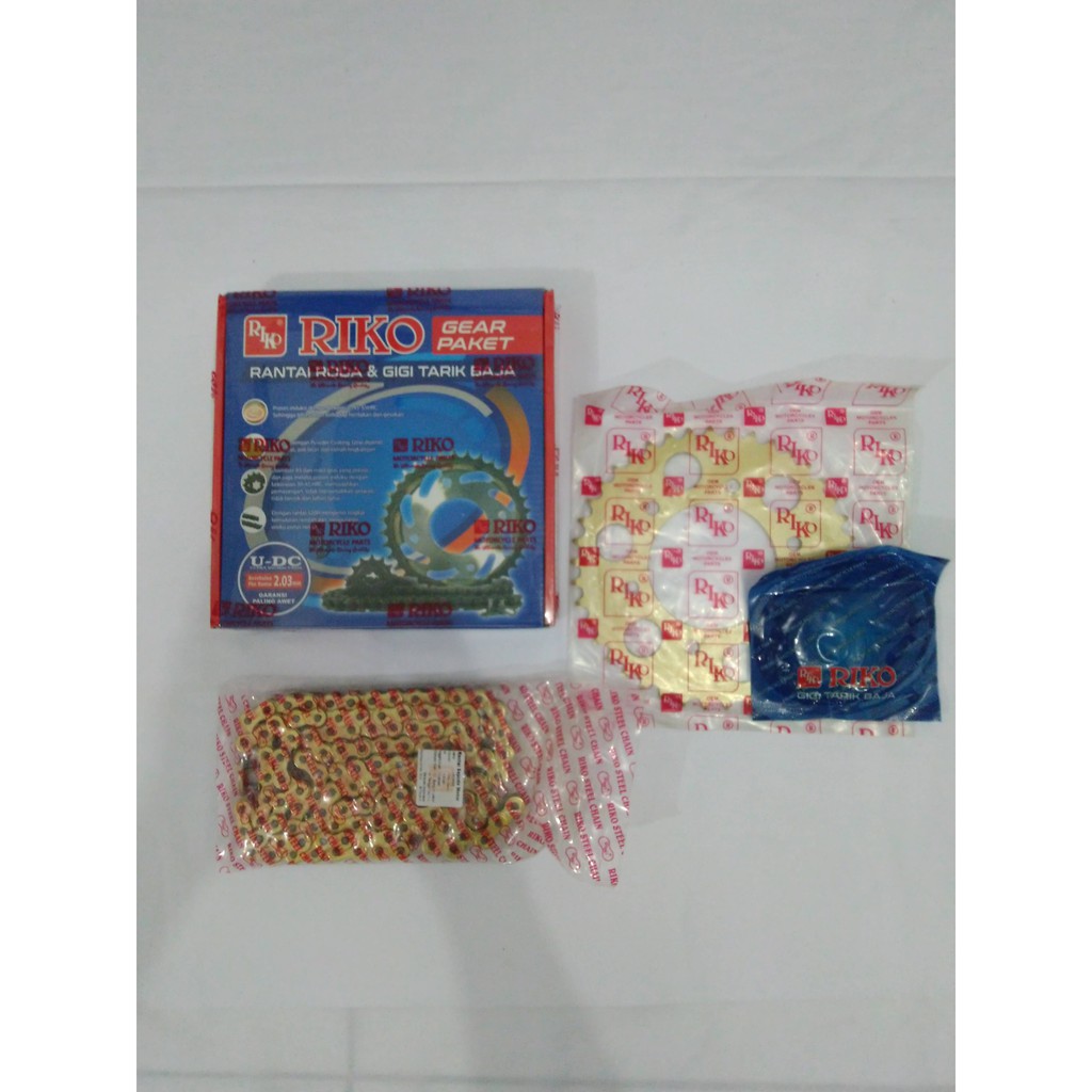 Gear Paket Gear Set Emas Vixion Merek Riko