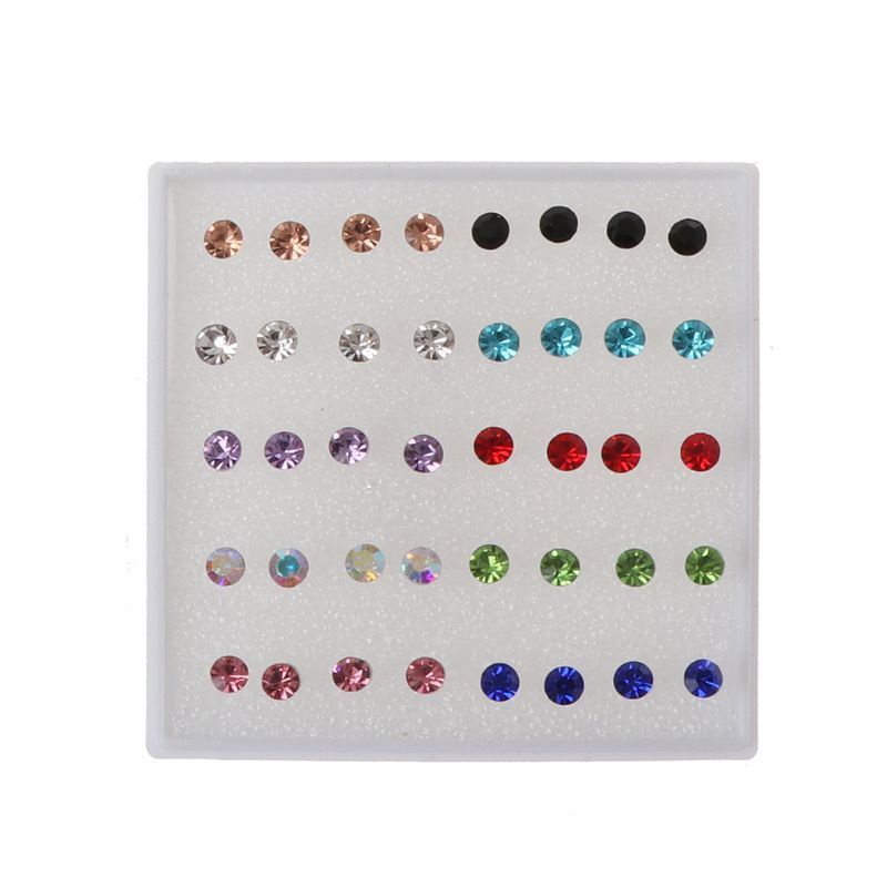 Anting Tusuk Plastik Kristal Per Box Isi 40 Pcs