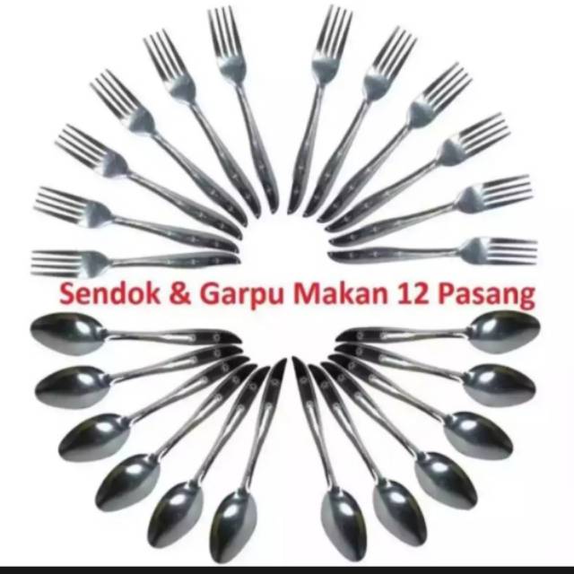 SENDOK + GARPU MAKAN 12 PASANG (2 Lusin)