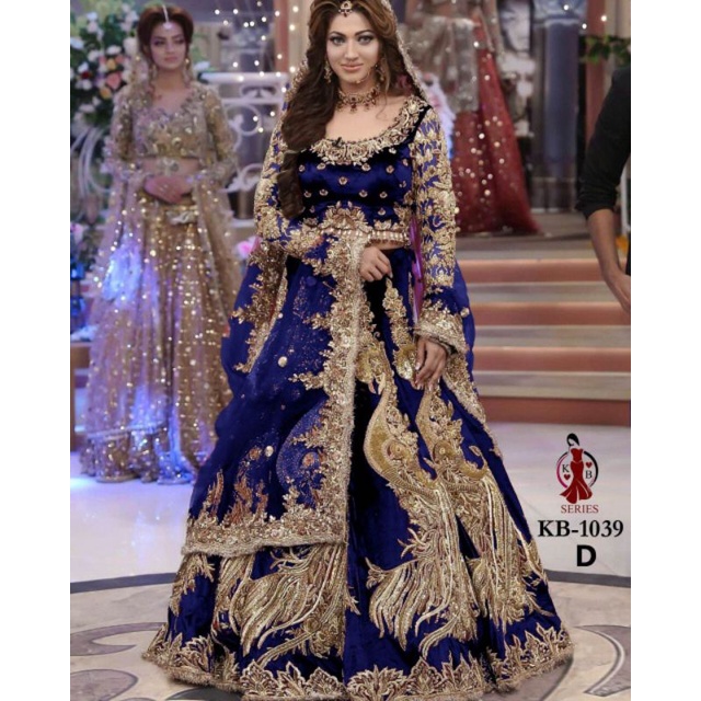 lehengga sarung pengantin baju india wedding party pesta merak bludru  nikah gaun bollywood jodha le