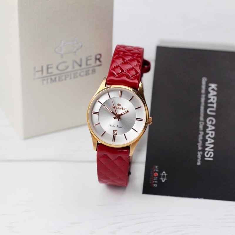 Jam Tangan Wanita Original Hegner 416 Tanggal Aktif Tali Kulit