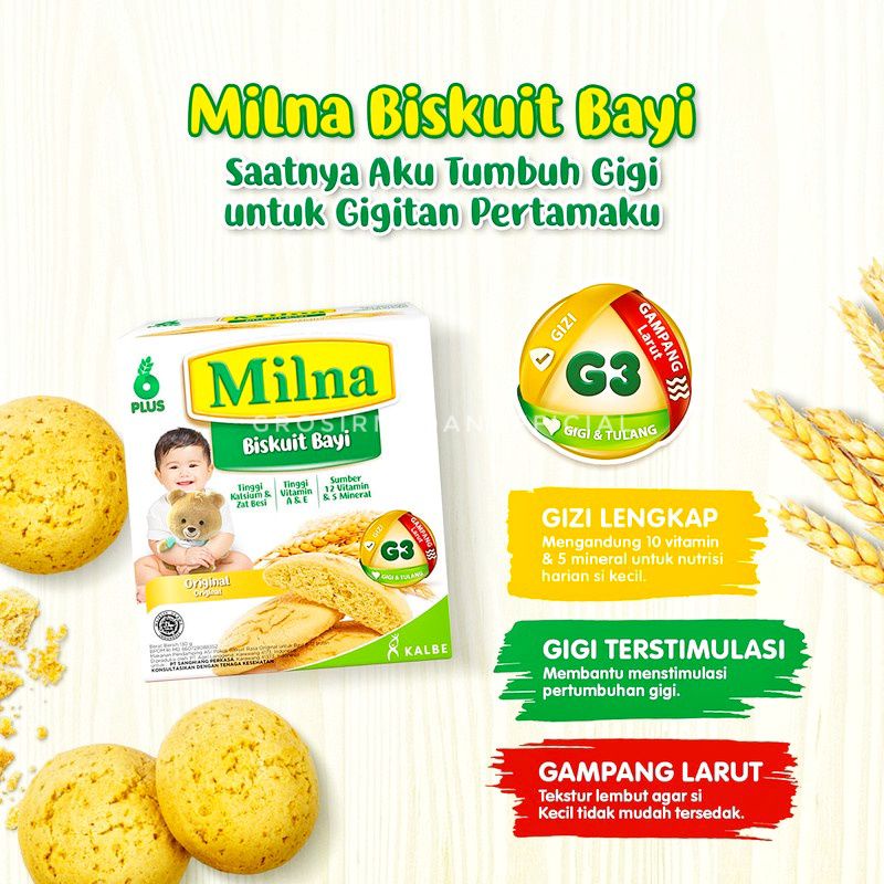 MILNA BISKUIT BAYI - BISCUIT RASA APEL JERUK ENAK BERGIZI 65 GRAM