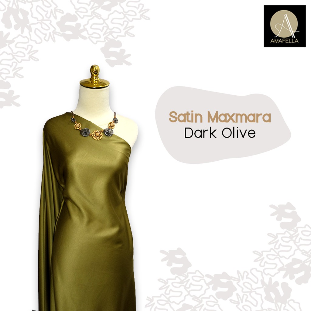 1/2 meter Kain Satin Maxmara / Velvet Premium Warna Dark Olive