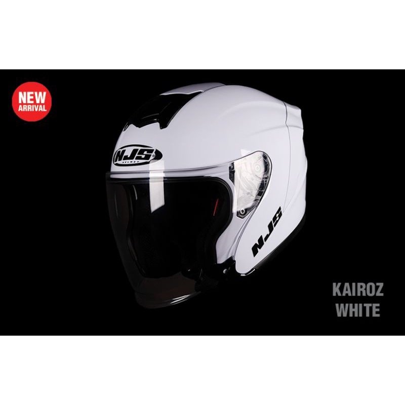 NJS Kairoz | Helm Half Face Original-White Glossy