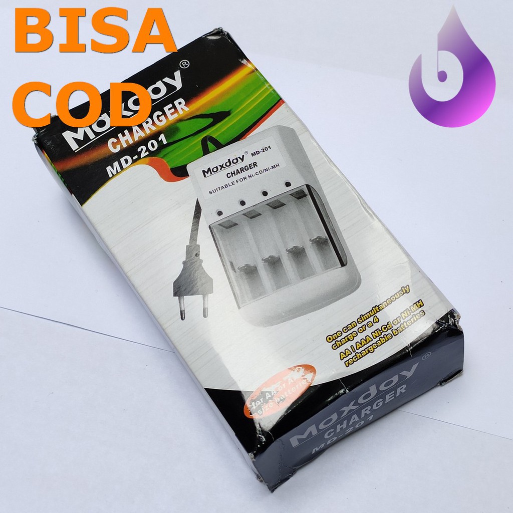 Cas Batrei Charger battery AAA A3 AA A2 4 Slot Maxday Original