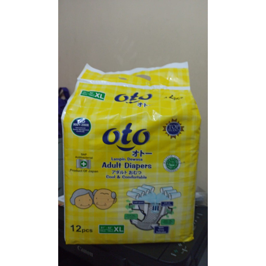 OTO Premium Adult Diapers Popok Dewasa Perekat ukuran XL isi 12 uk 130cm-155cm