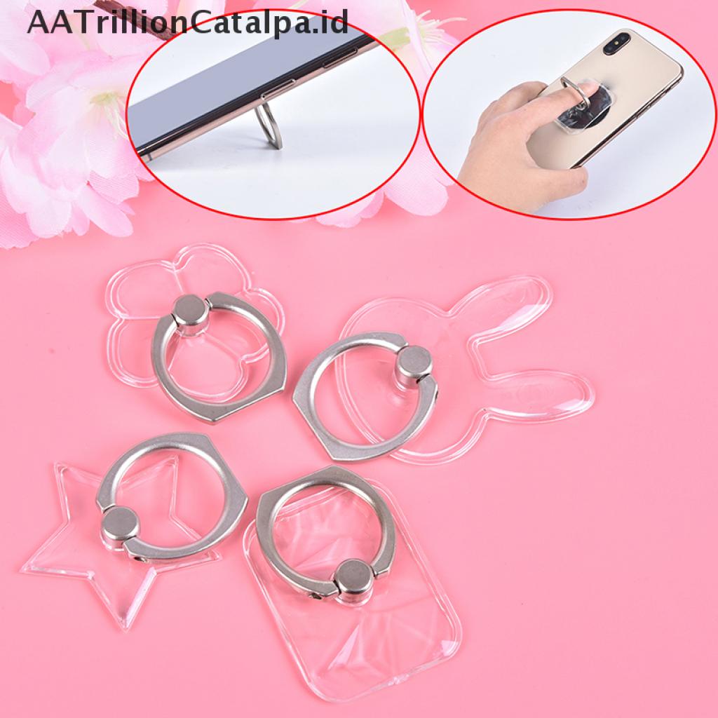 (AATrillionCatalpa) Ring Stand Holder Hp Universal Transparan Bisa Berputar 360 °