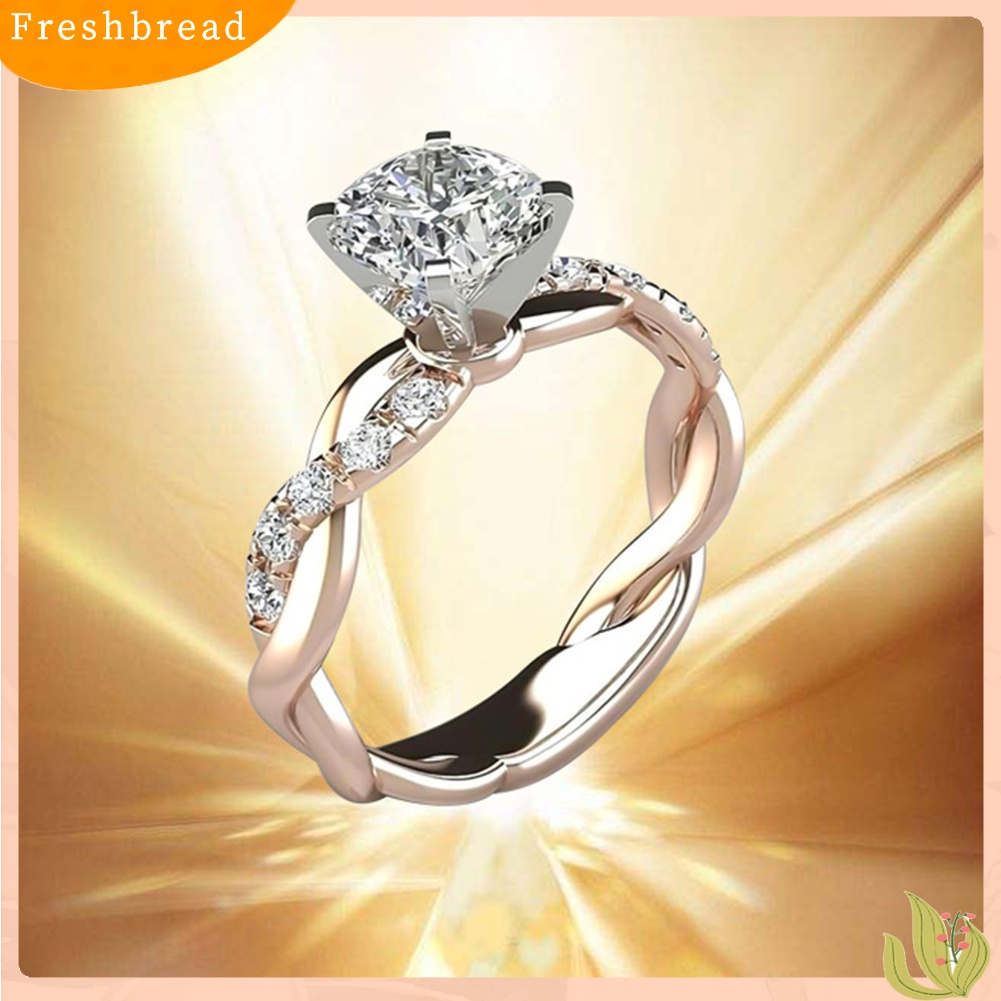 [TERLARIS]Women Cubic Zirconia Inlaid Twist Finger Ring Wedding Engagement Jewelry Gift