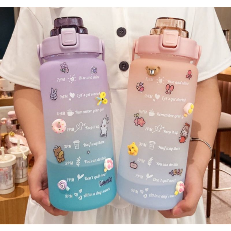 BOTOL VIRAL 2 LITER GRATIS STIKER 2D & 3D BOTOL MINUM VIRAL PREMIUM