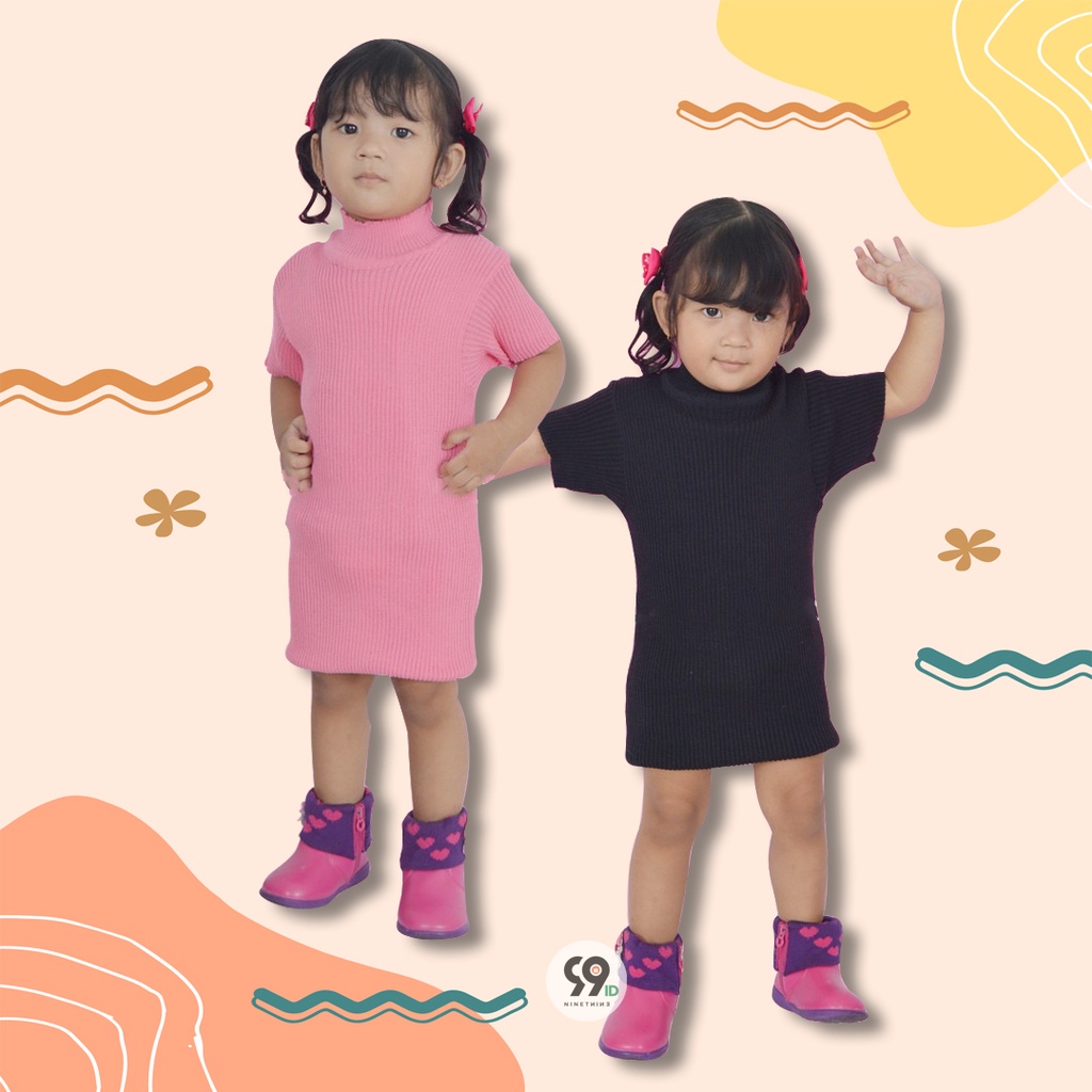 DRESS KALILA BAJU RAJUT 1-3th  anak perempuan tangan pendek