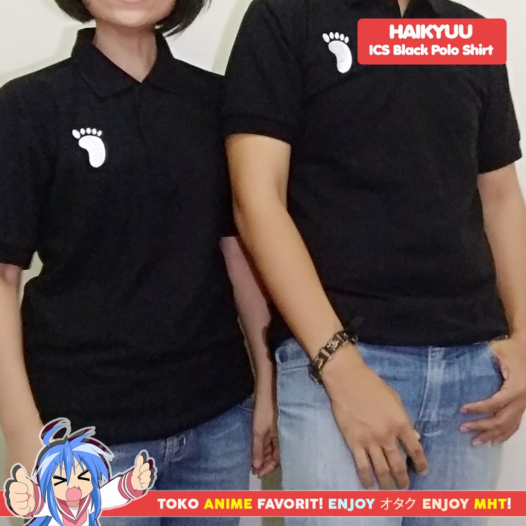 Kaos Polo Anime Haikyuu Karasuno Hitam Black Coach Manager Sensei Cosplay