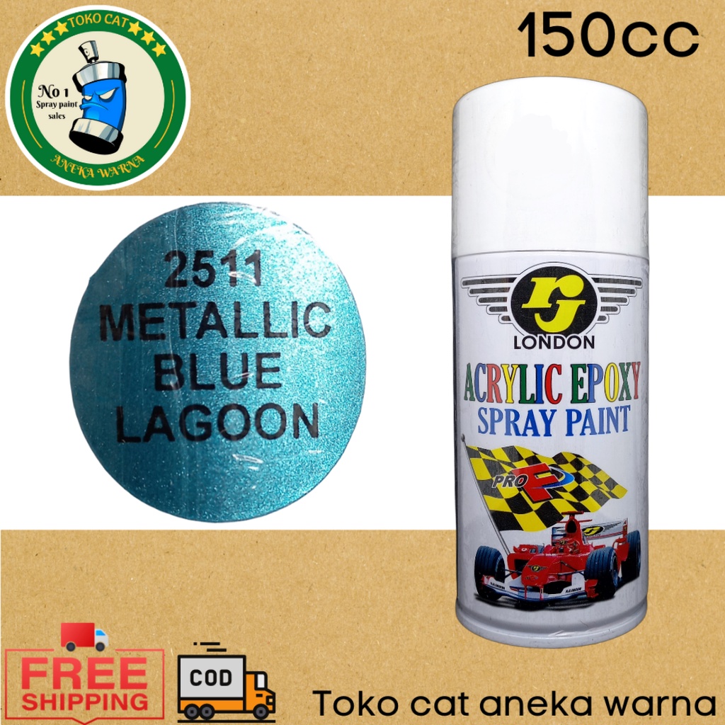 cat semprot 150cc rj london metallic blue lagoon biru metalik spray paint pilok pilox